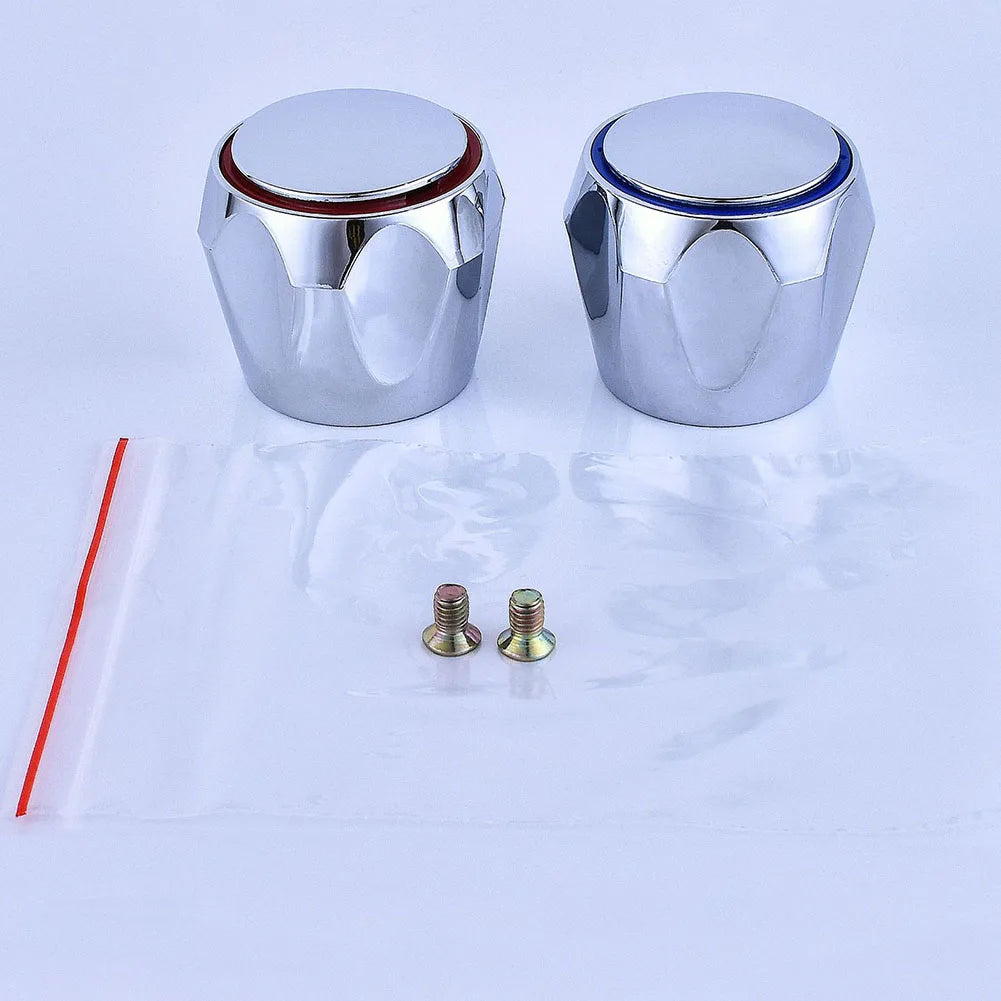 Chrome Plated Faucet Handle Replacement Set for Kitchen and Bathroom - Smarsty