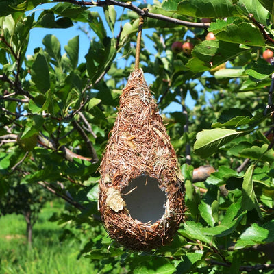 Natural Grass Bird House for Hummingbirds Cozy Nesting - Smarsty