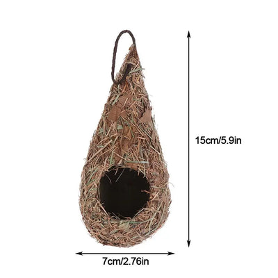 Natural Grass Bird House for Hummingbirds Cozy Nesting - Smarsty