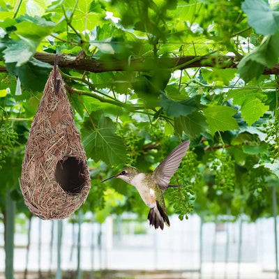 Natural Grass Bird House for Hummingbirds Cozy Nesting - Smarsty