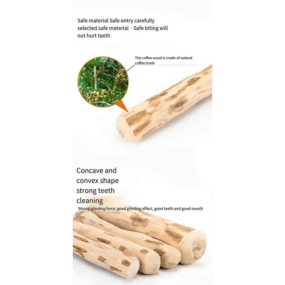 Coffee Wooden Dog Chew Toy for Tooth Pressure Relief - Smarsty