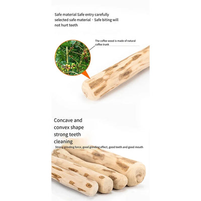 Coffee Wooden Dog Chew Toy for Tooth Pressure Relief - Smarsty