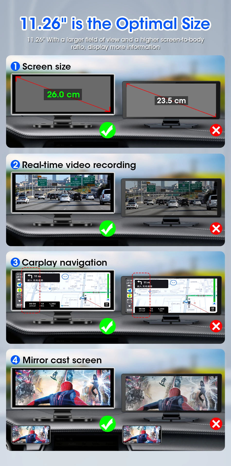4K Carplay & Android Auto GPS Navigation - Smarsty
