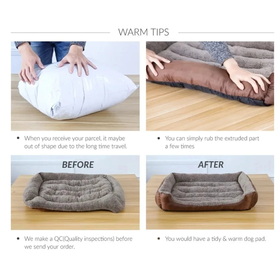 Large Dog Bed Washable Waterproof Plush Sofa - Smarsty
