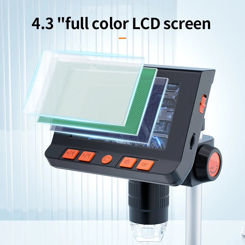 Digital Microscope 1080P LCD Display with Built-In Lights - Smarsty