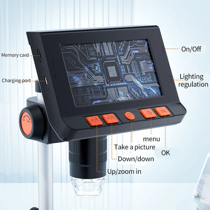 Digital Microscope 1080P LCD Display with Built-In Lights - Smarsty
