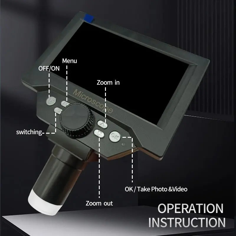 5.5 Inch LCD Digital Microscope 1000X High Definition Magnifier - Smarsty