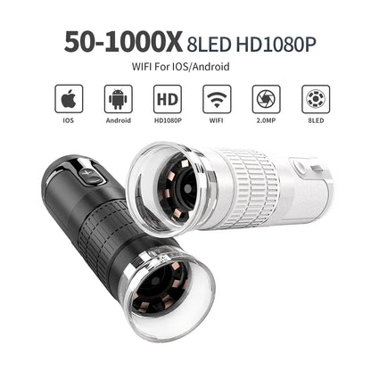 Wireless Digital Microscope 1000X Zoom Portable Magnifier - Smarsty