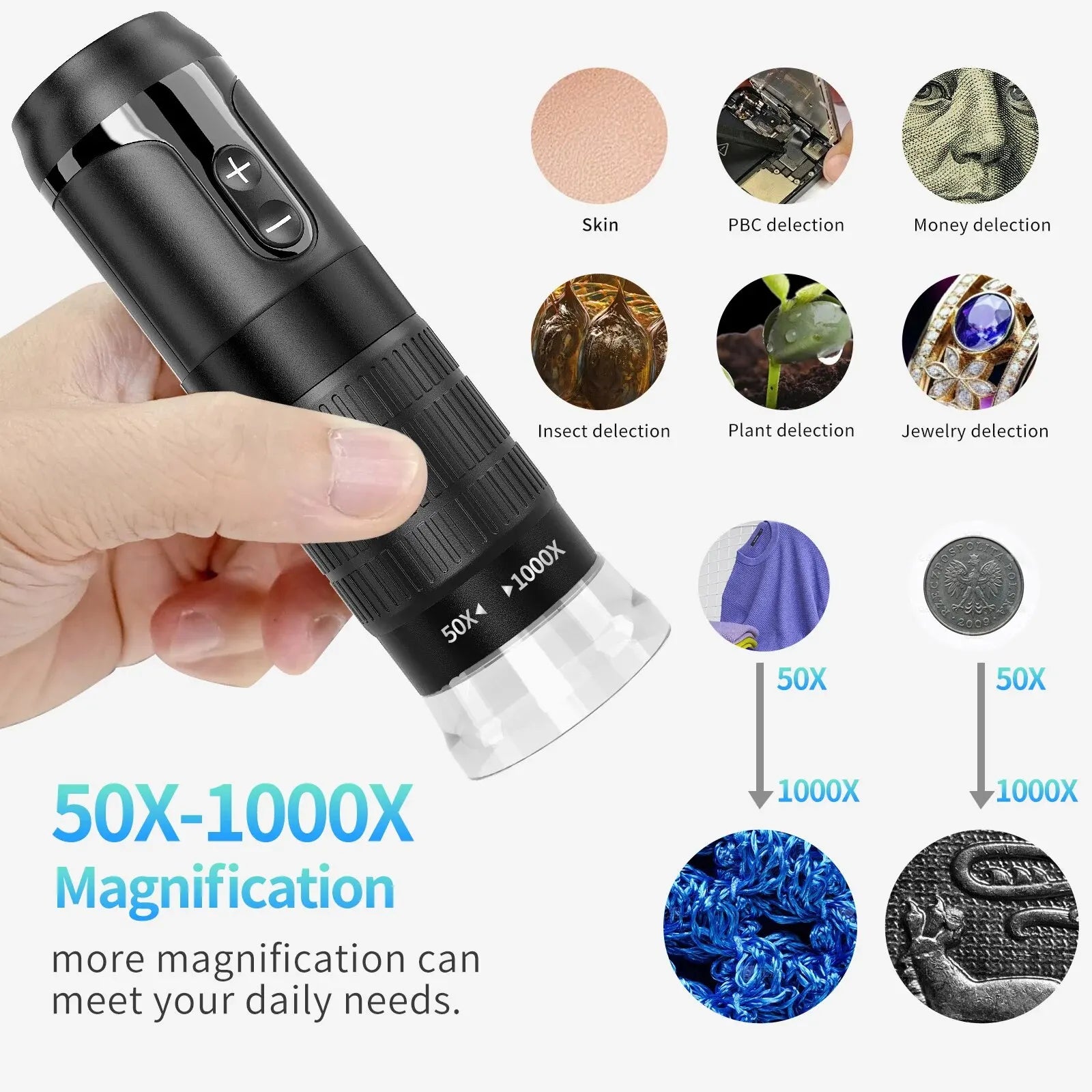 Wireless Digital Microscope 1000X Zoom Portable Magnifier - Smarsty