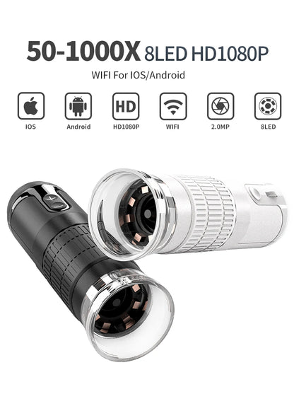 Wireless Digital Microscope 1000X Zoom Portable Magnifier - Smarsty