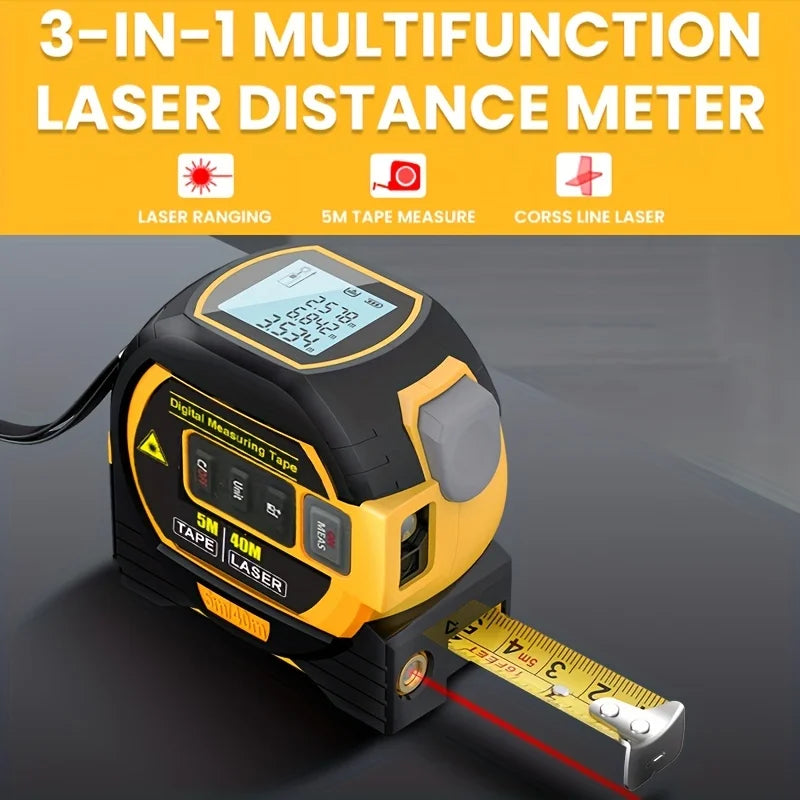 High Precision 3 In 1 Laser Tape Measure - Smarsty