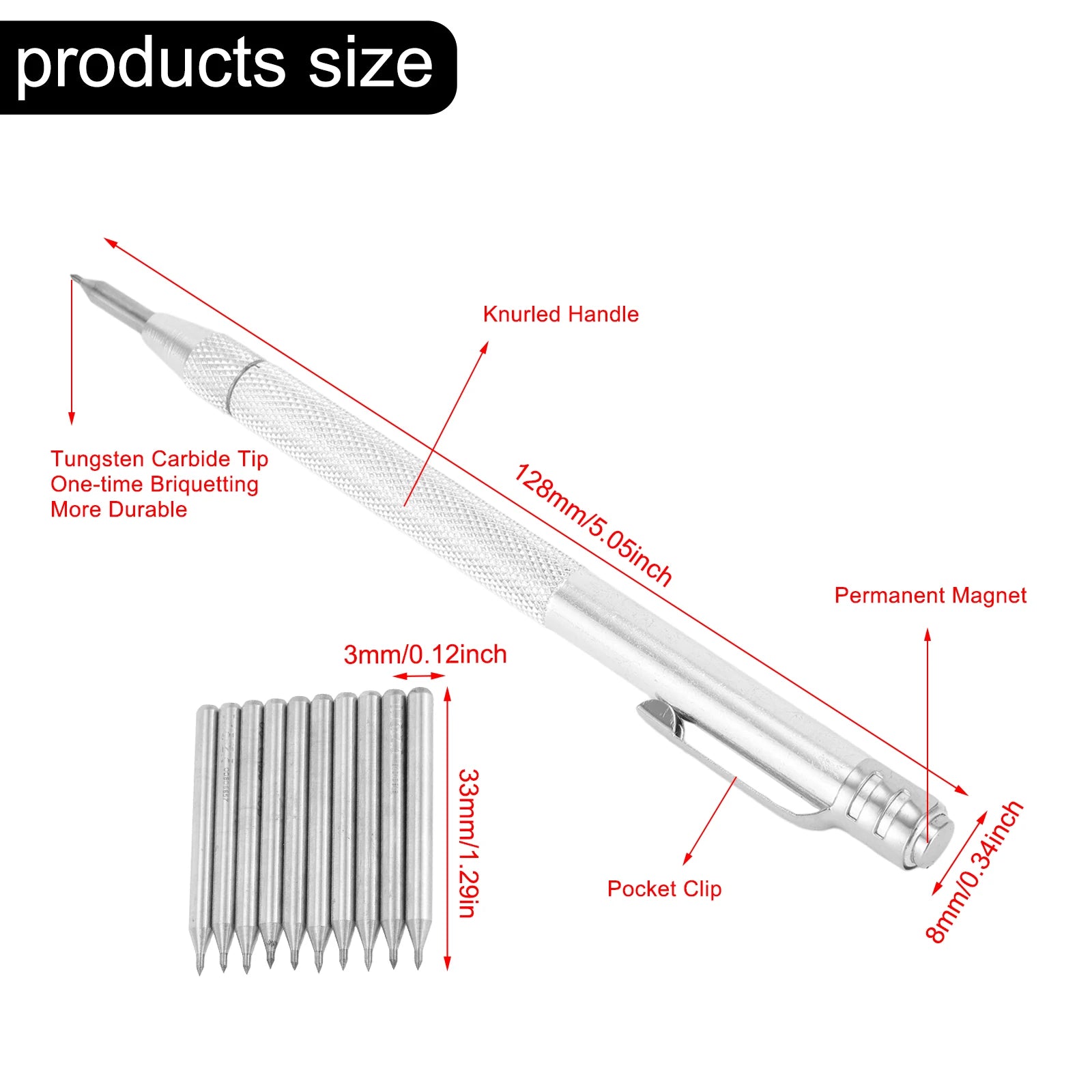 11PCS Tungsten Carbide Scriber Pen for Precision Marking - Smarsty