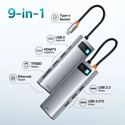 11-in-1 USB-C Hub – All-in-One Dock for MacBook Pro/Air - Smarsty
