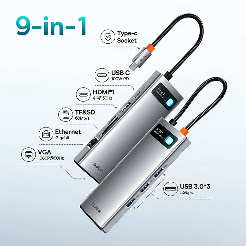 11-in-1 USB-C Hub – All-in-One Dock for MacBook Pro/Air - Smarsty