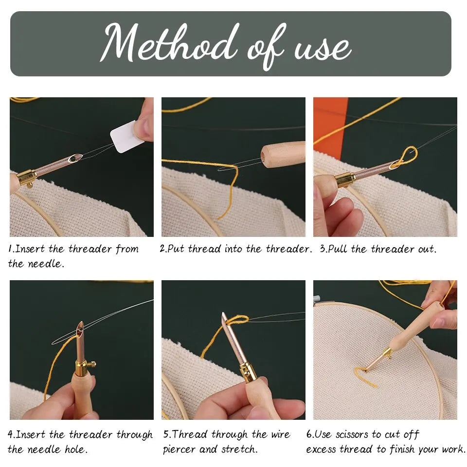 LMDZ 11 Piece Punch Needle Embroidery Kit for DIY Crafts - Smarsty