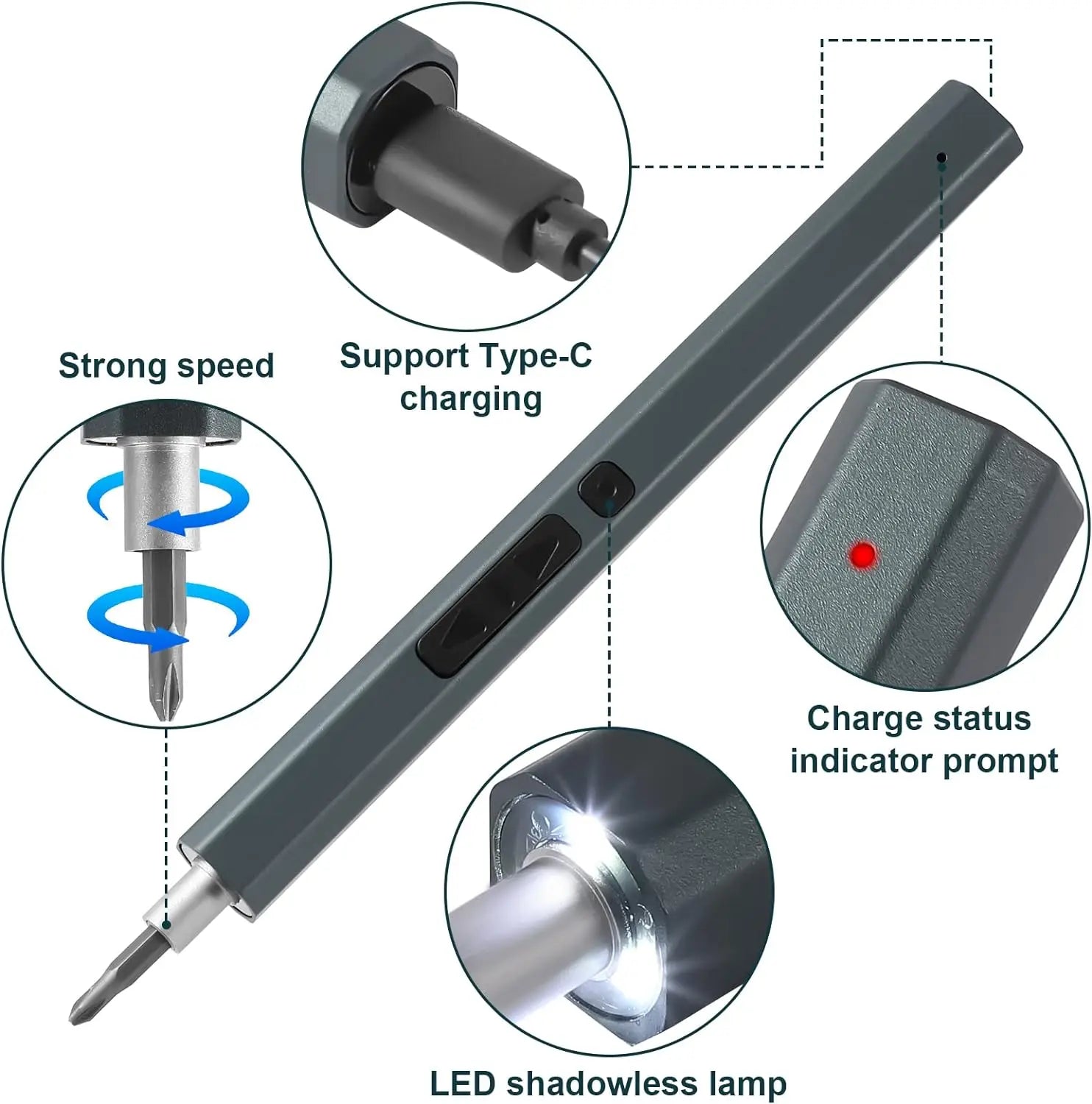 Cordless Electric Screwdriver Set with Fast Charging - Smarsty