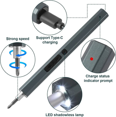 Cordless Electric Screwdriver Set with Fast Charging - Smarsty