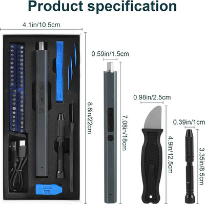 Cordless Electric Screwdriver Set with Fast Charging - Smarsty