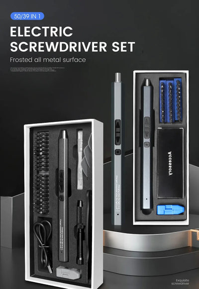 Cordless Electric Screwdriver Set with Fast Charging - Smarsty