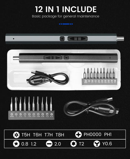 Cordless Electric Screwdriver Set with Fast Charging - Smarsty