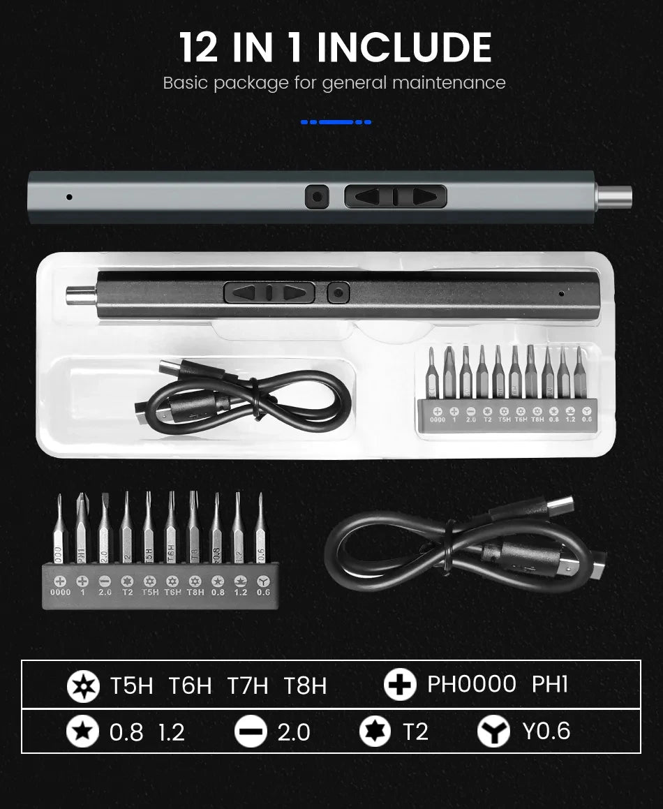 Cordless Electric Screwdriver Set with Fast Charging - Smarsty