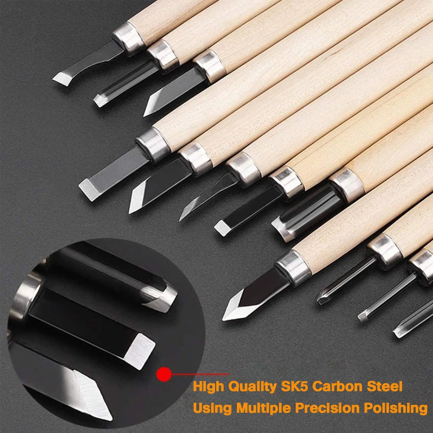 12pcs Professional Wood Carving Chisel Set for Precision Crafting - Smarsty