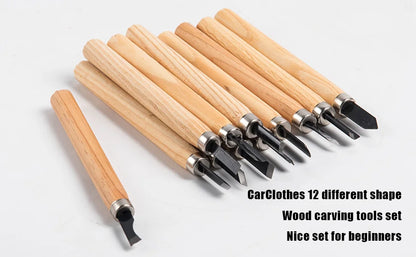 12pcs Professional Wood Carving Chisel Set for Precision Crafting - Smarsty