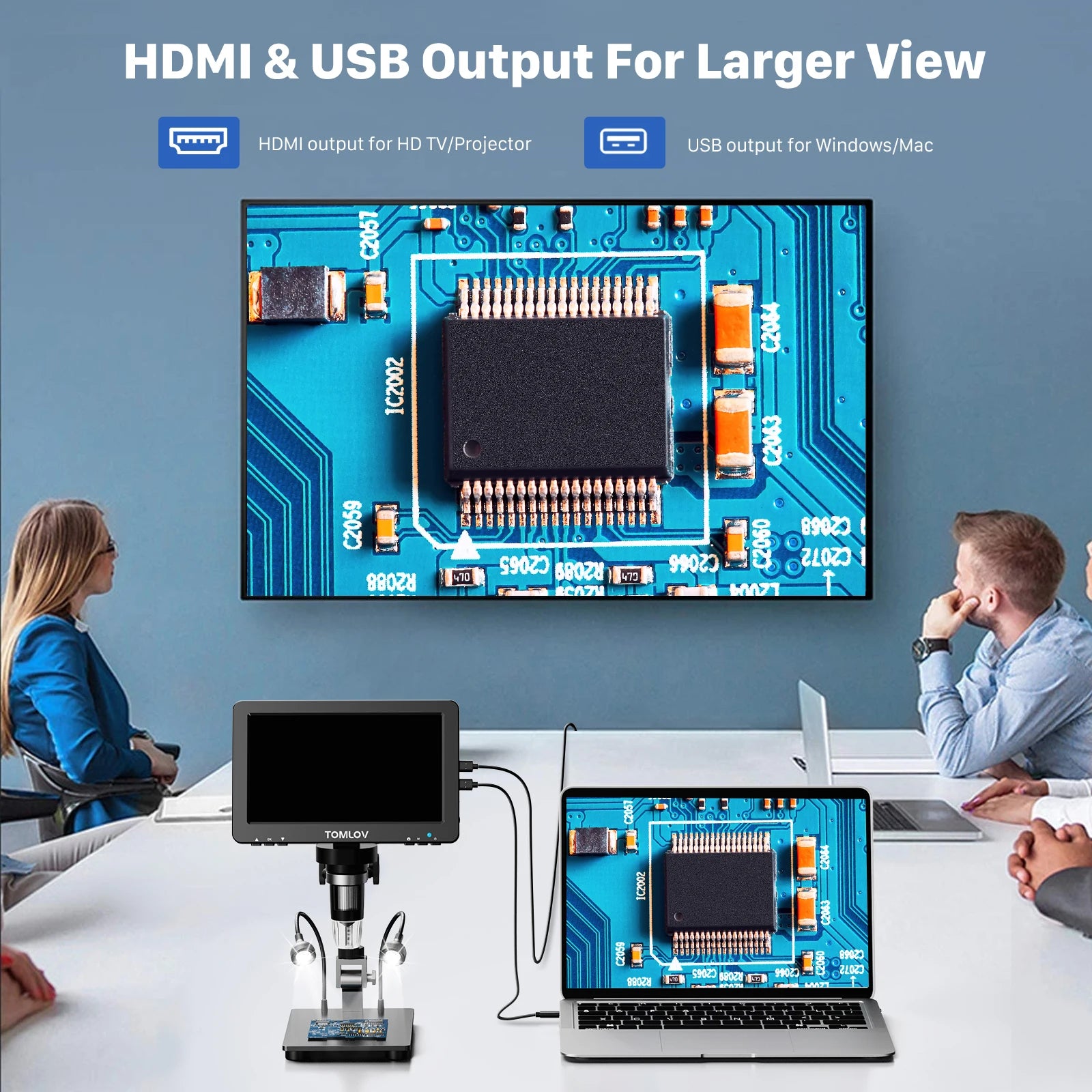 TOMLOV DM9 Pro HDMI Digital Microscope with 16MP Clarity - Smarsty