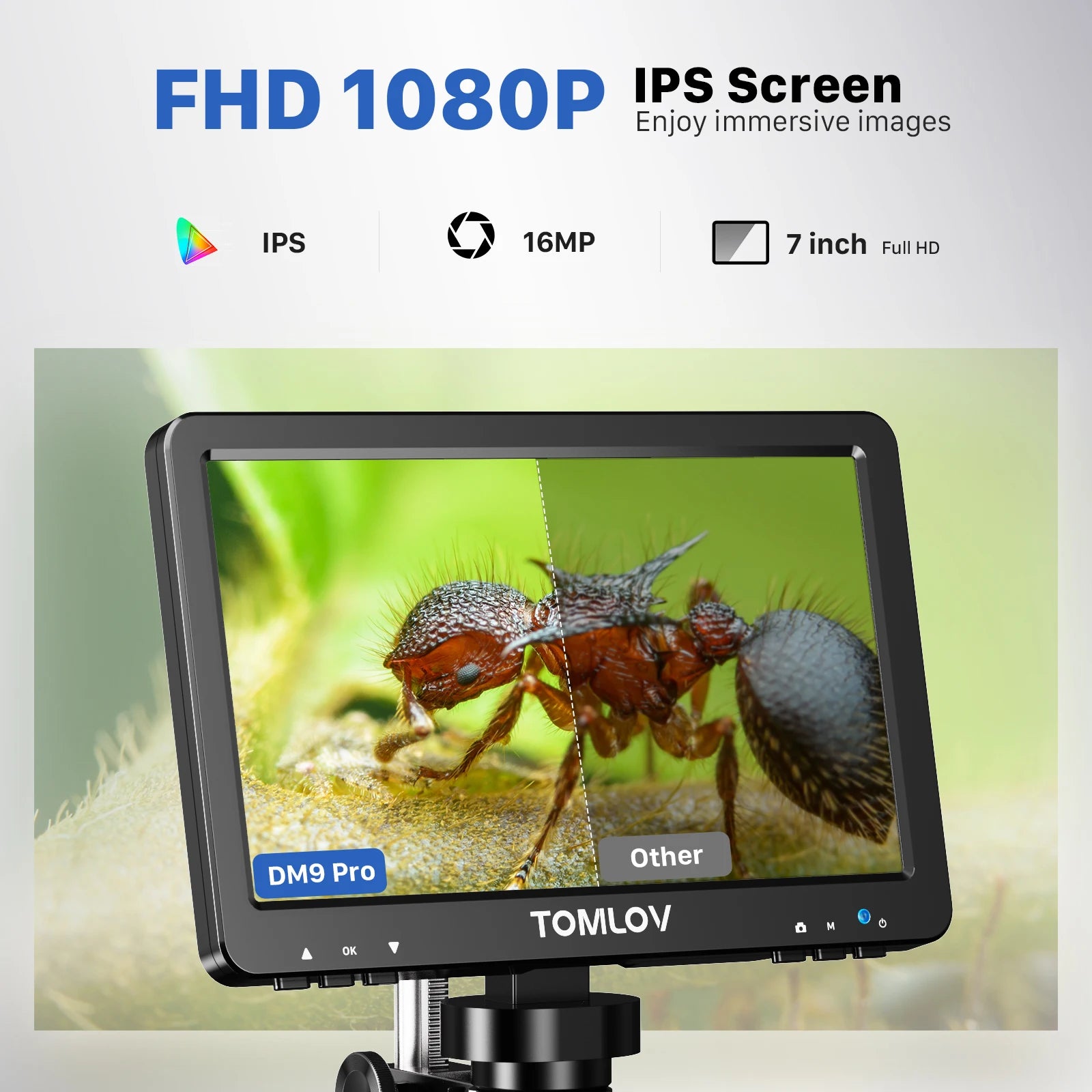 TOMLOV DM9 Pro HDMI Digital Microscope with 16MP Clarity - Smarsty
