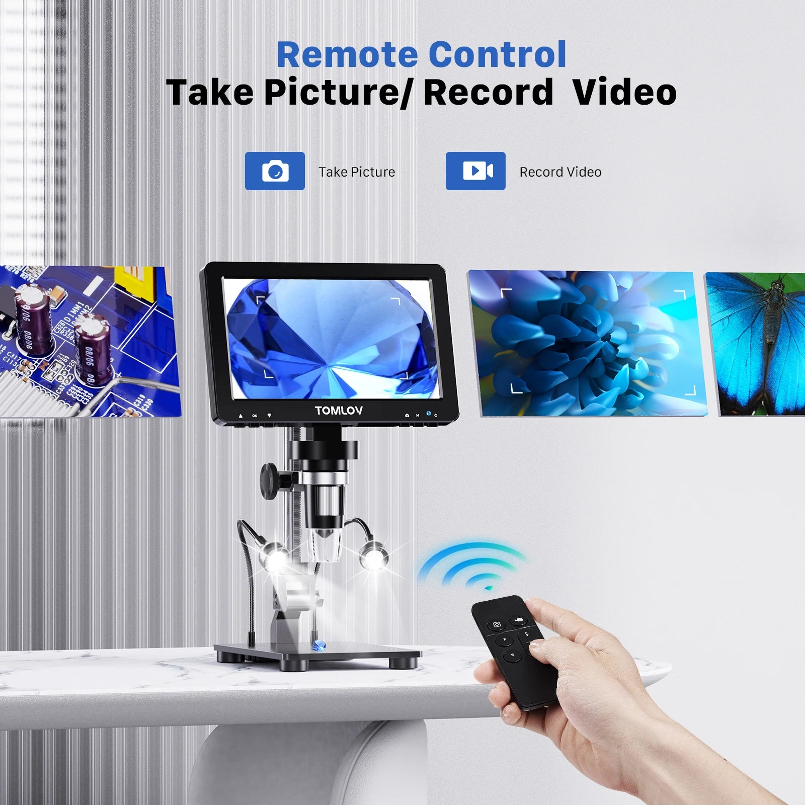 TOMLOV DM9 Pro HDMI Digital Microscope with 16MP Clarity - Smarsty