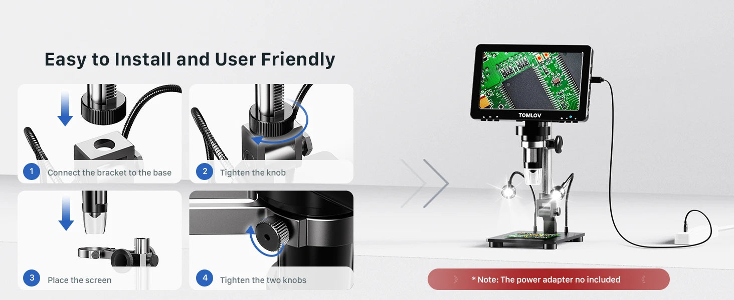 TOMLOV DM9 Pro HDMI Digital Microscope with 16MP Clarity - Smarsty