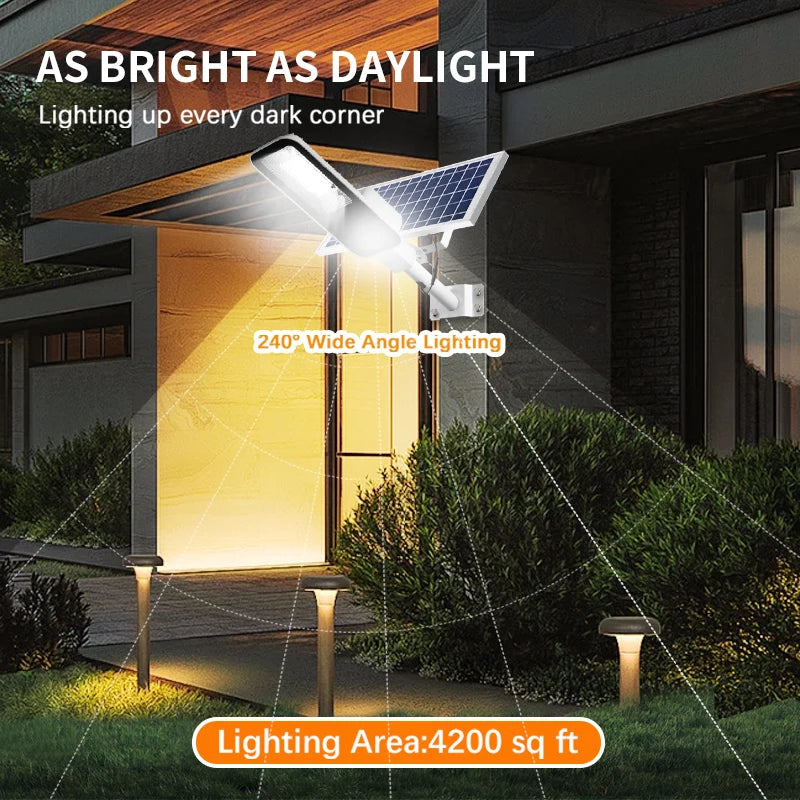 200W Solar Street Light with Automatic Dusk to Dawn Feature - Smarsty