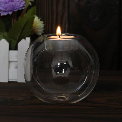 Transparent Glass Candle Holder for Elegant Home Decor - Smarsty