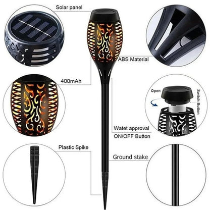 Solar Flame Torch Lights for Outdoor Garden Decoration - Smarsty