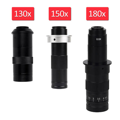 Adjustable 180X Zoom C Mount Lens for Video Microscopes - Smarsty