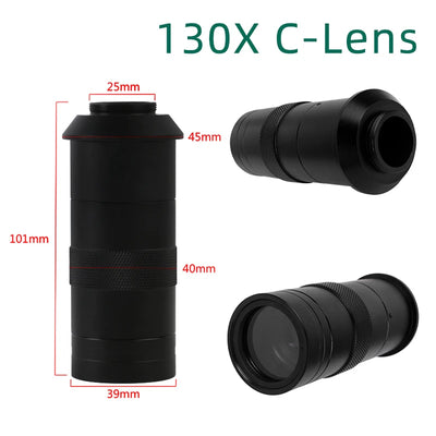 Adjustable 180X Zoom C Mount Lens for Video Microscopes - Smarsty