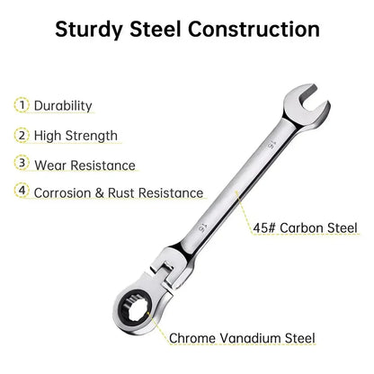 Reversible Ratchet Wrench Set for Easy Nut Tightening - Smarsty