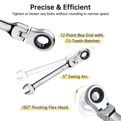 Reversible Ratchet Wrench Set for Versatile Socket Use - Smarsty