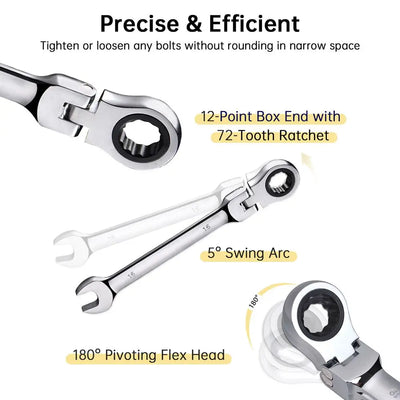 Reversible Ratchet Wrench Set for Versatile Socket Use - Smarsty