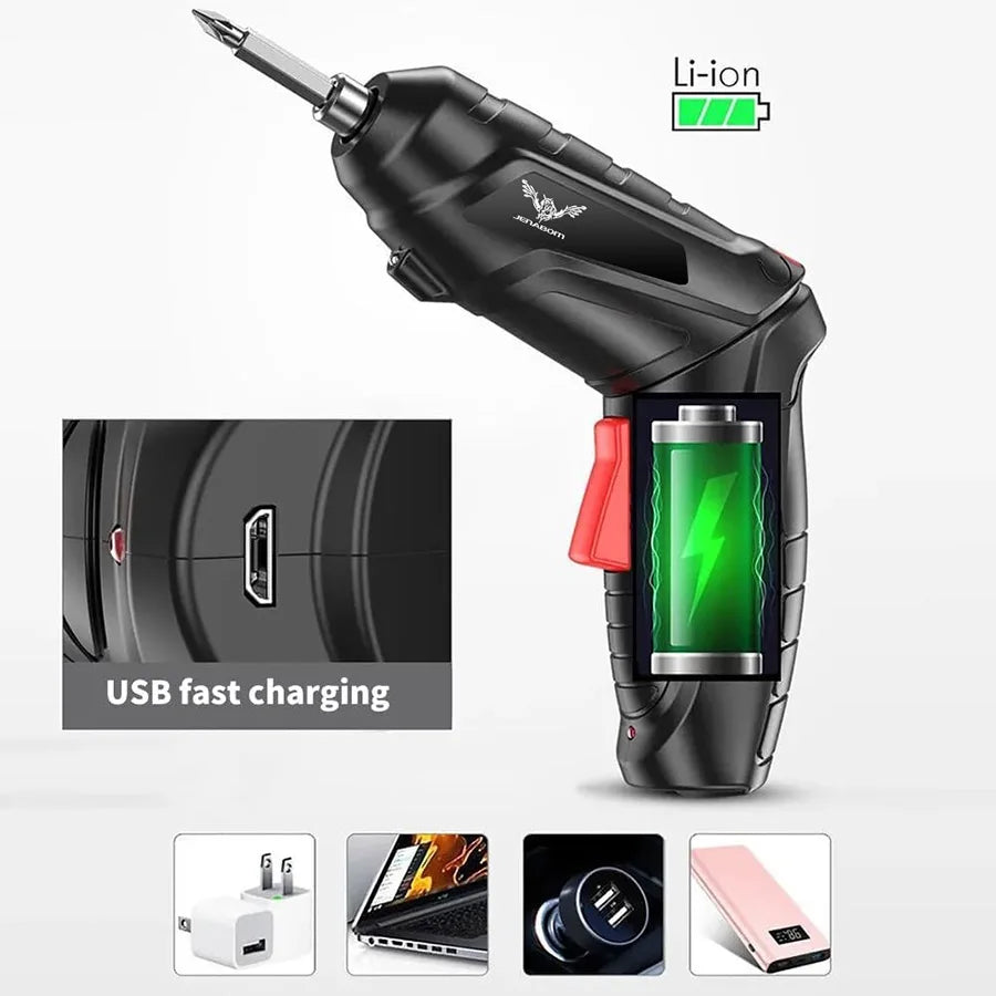 Cordless Screwdriver Set with 1800mAh Lithium Battery - Smarsty