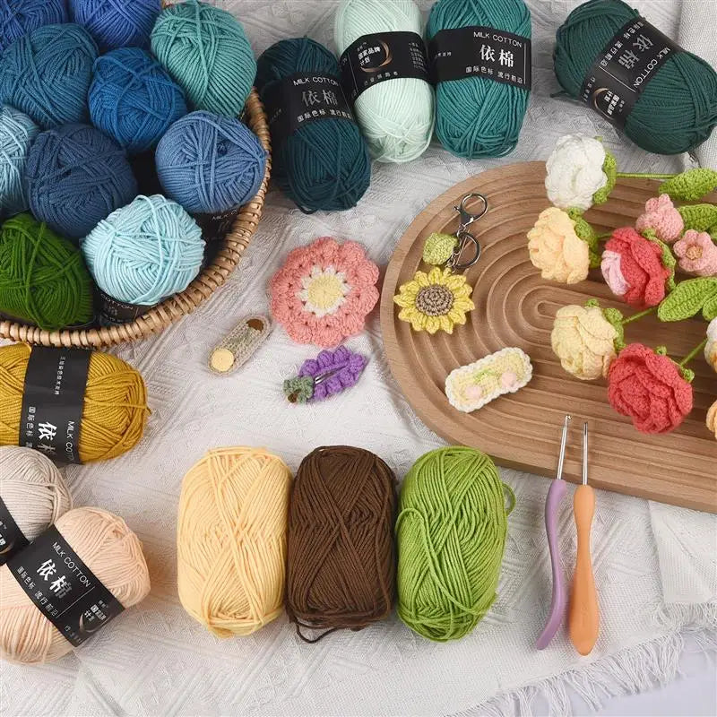Milk Cotton Crochet Yarn for Soft DIY Knitting Projects - Smarsty