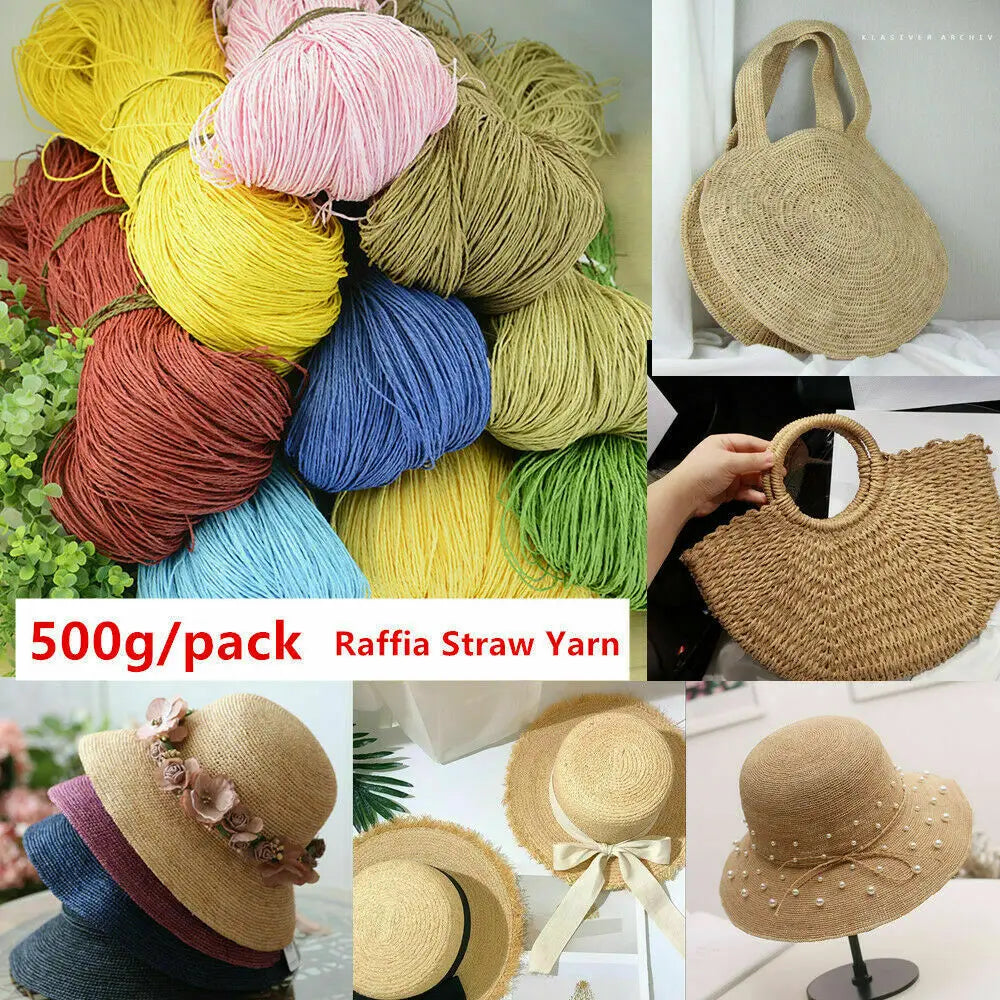 Natural Raffia Straw Yarn for DIY Crafts and Knitting - Smarsty
