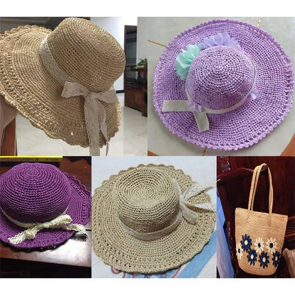 Natural Raffia Straw Yarn for DIY Crafts and Knitting - Smarsty