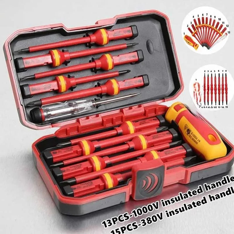 Electrician Repair Tools Kit 15pcs Insulated Screwdrivers Set - Smarsty