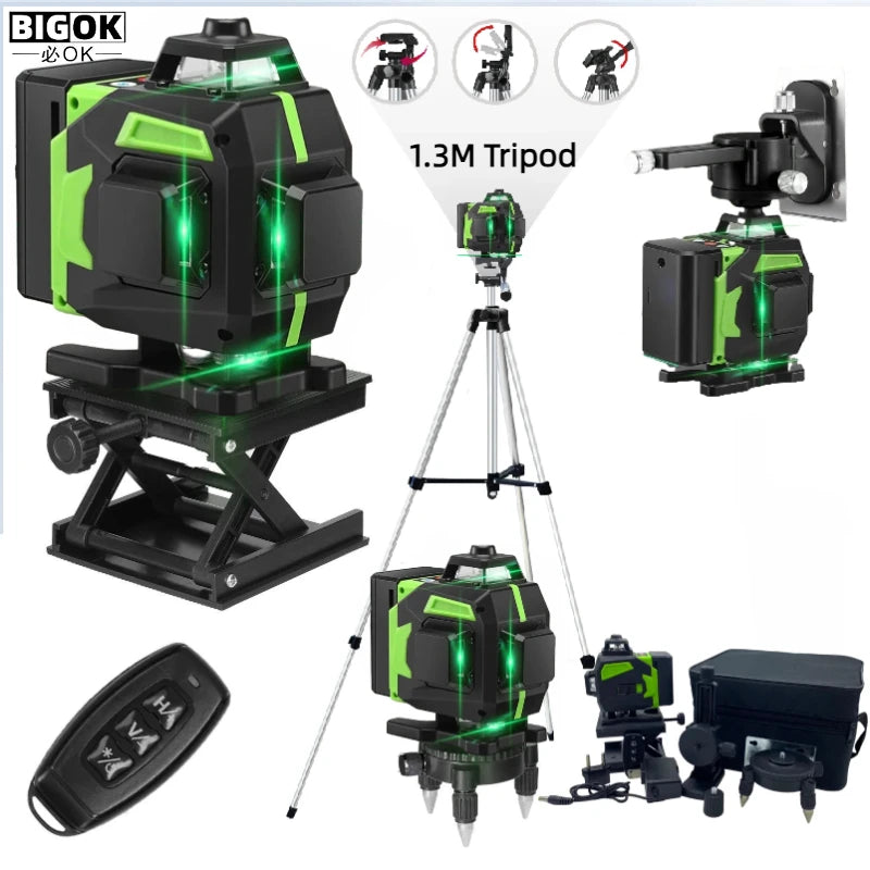 16 Lines Green Laser Level with Self-Leveling Feature - Smarsty