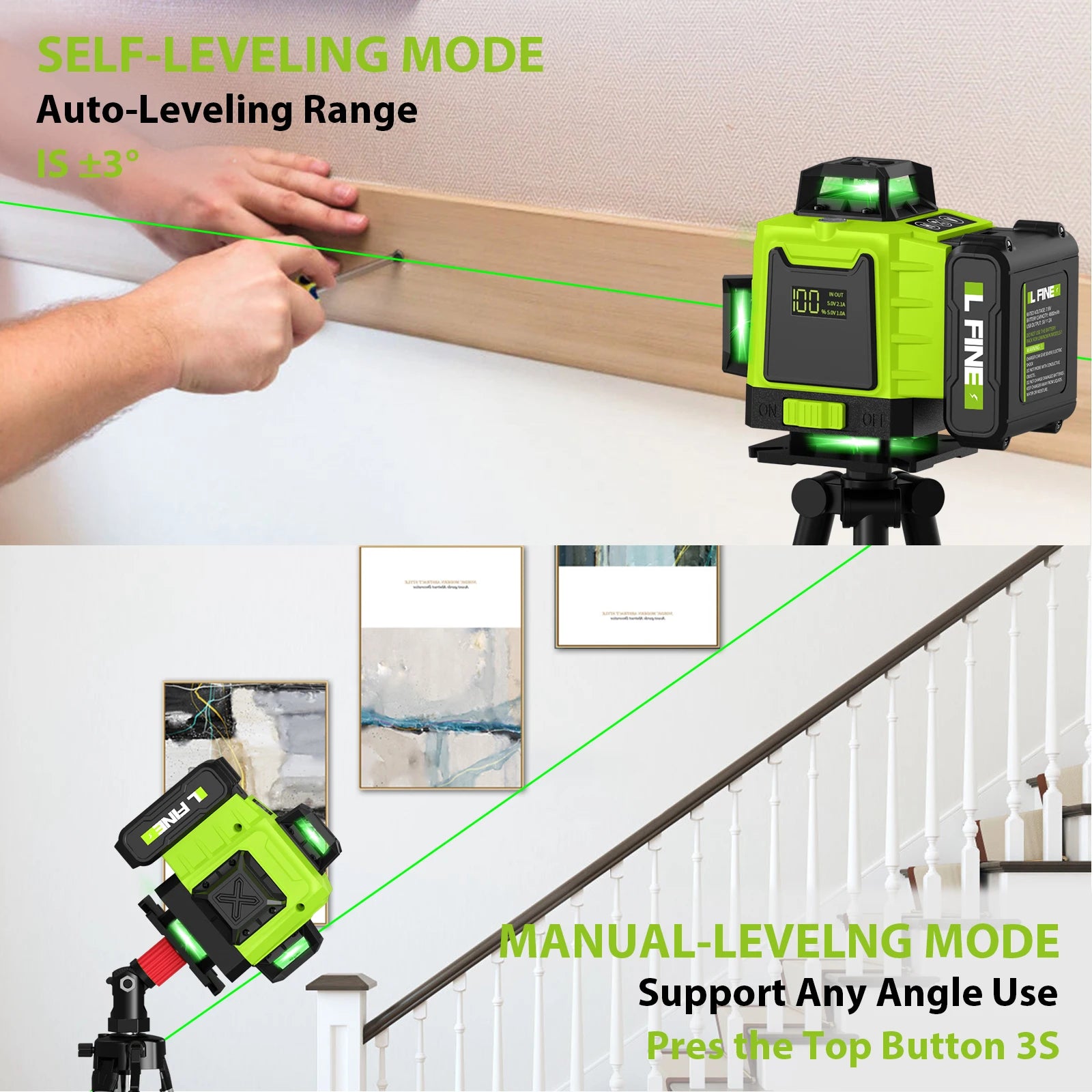 Lfine 4D 16 Lines Laser Level with Tripod - Smarsty
