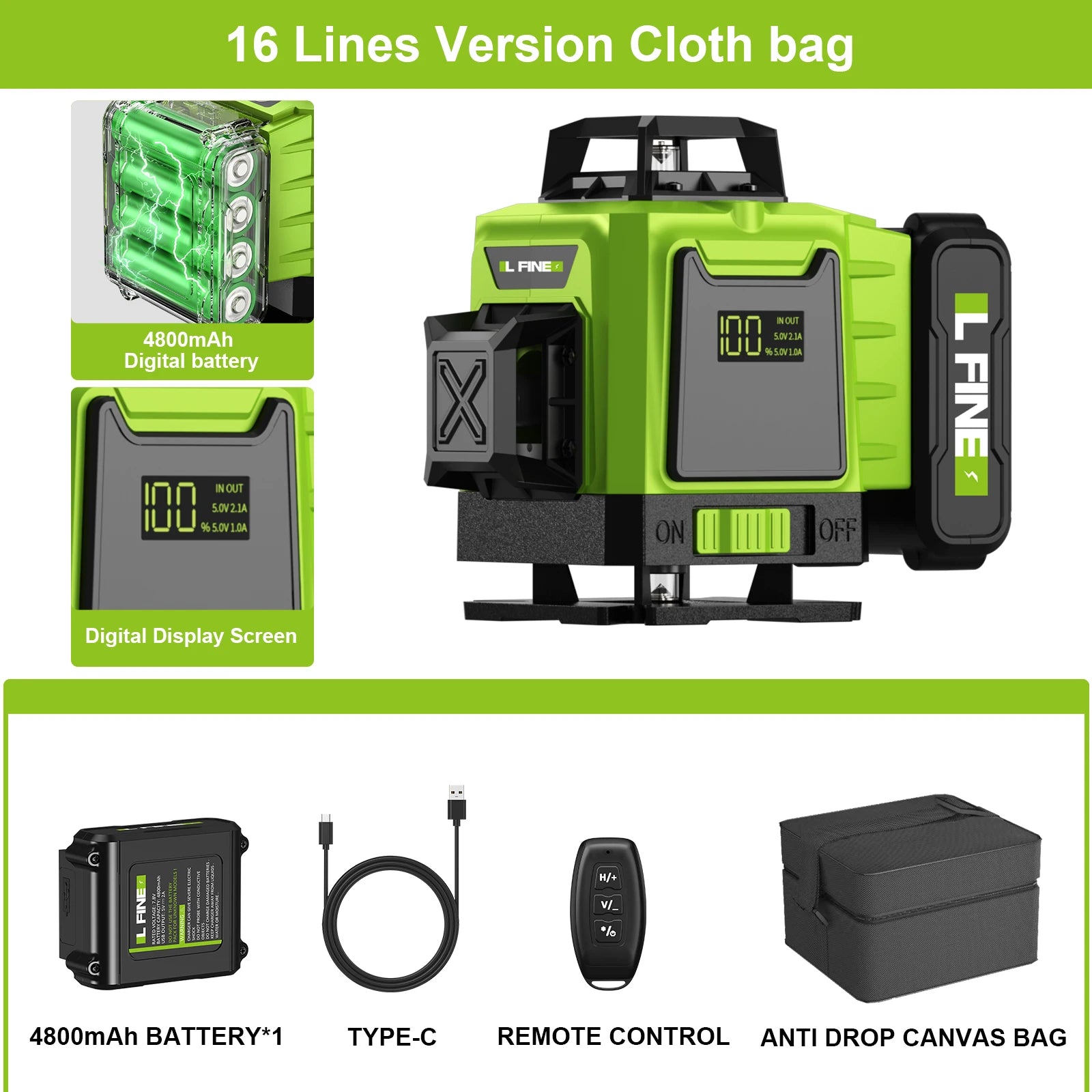 Lfine 4D 16 Lines Laser Level with Tripod - Smarsty