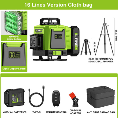 Lfine 4D 16 Lines Laser Level with Tripod - Smarsty