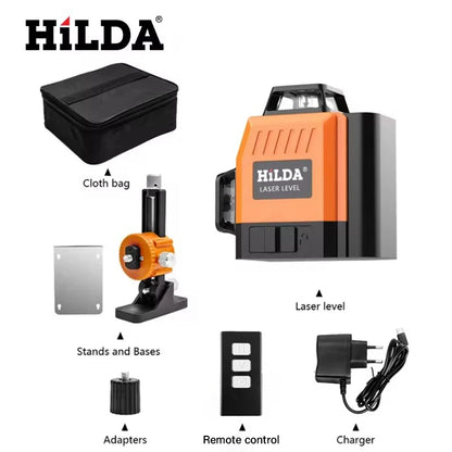 HILDA 16 Line Green Beam Laser Level with Self Leveling Feature - Smarsty