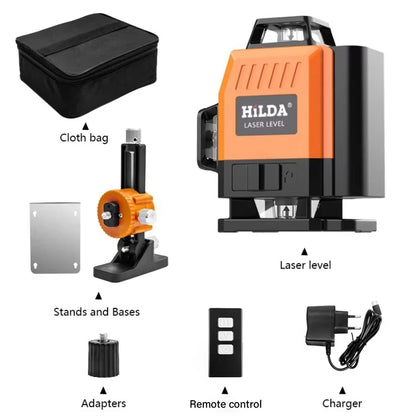 HILDA 16 Line Green Beam Laser Level with Self Leveling Feature - Smarsty